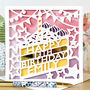 Personalised Name And Age Birthday Cake Card, thumbnail 1 of 3