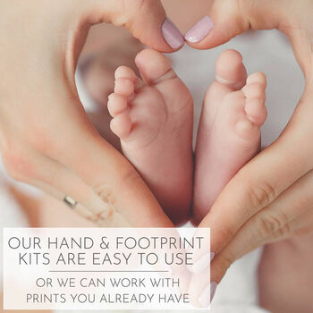 Baby Hand And Footprint Colour Wash Framed Tile, 5 of 5