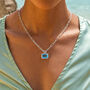 Blue Topaz And Large Link Necklace, thumbnail 3 of 5