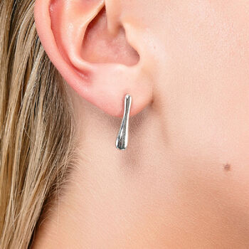 Solid 925 Sterling Silver Designer Drop Studs, 2 of 5