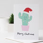 Merry Cact Mas Funny Cactus Christmas Card, thumbnail 3 of 3