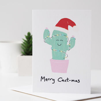 Merry Cact Mas Funny Cactus Christmas Card, 3 of 3