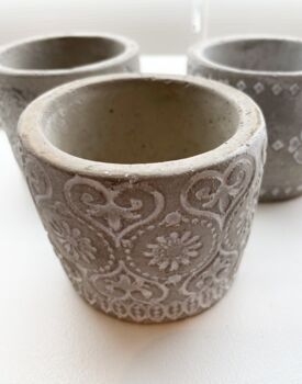 Grey Textured Plant Pots, 2 of 4