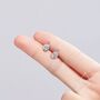 Middle Finger Stud Earrings In Sterling Silver, thumbnail 6 of 10