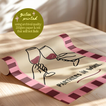 Personalised Partners In Wine Funny Friend Print, 3 of 12