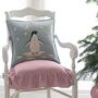 Luxury Wool Christmas Penguin Cushion With Sequin Stars, thumbnail 1 of 6