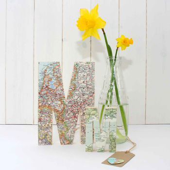 Set Of Wooden Map Letters Wedding Anniversary Gift, 12 of 12