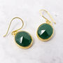 18ct Gold Plated Green Onyx Wire Drop Earrings, thumbnail 1 of 4