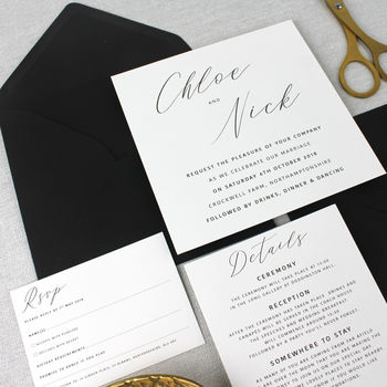 'The Chloe' Modern Calligraphy Wedding Invitation, 2 of 8