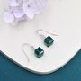 Emerald Green Crystal Cube Drop Hook Earrings, thumbnail 1 of 12