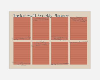 Taylor Swift Weekly Planner A4 Notepad, 4 of 4