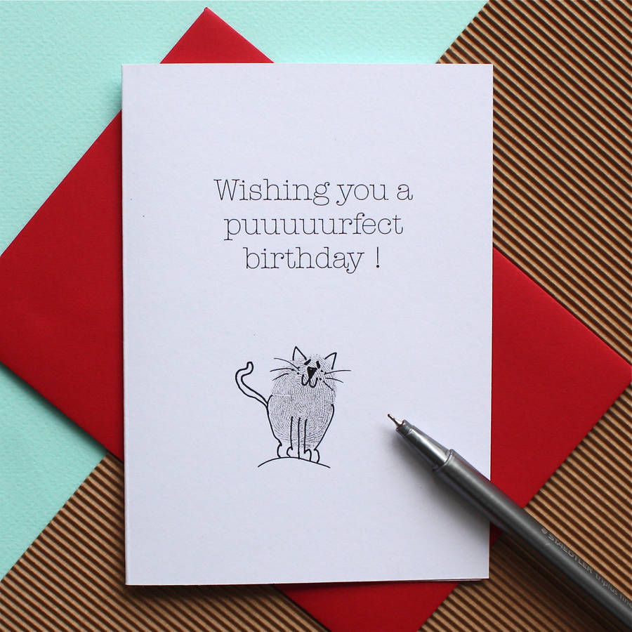 Cat Thumb Print Birthday Card, 1 of 2