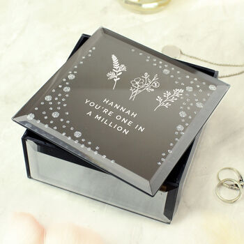Personalised Floral Diamante Mirrored Trinket Box, 4 of 5