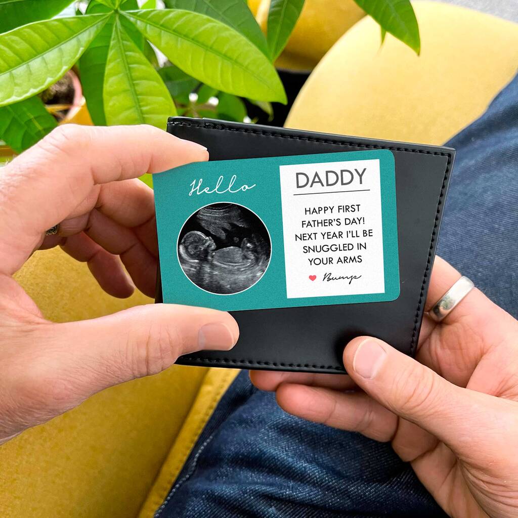 Personalised Baby Scan Metal Wallet Card For Daddy, 1 of 4