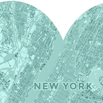 Personalised Map Heart Print For Couples, 3 of 3