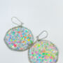 Large Disco Earrings With Silver Sparkles, thumbnail 5 of 9