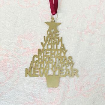 Silver Merry Christmas Decorative Hanging Sign, 2 of 7