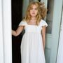 Ladies Capped Sleeve Swiss Dot Nightdress With Lace 'Maud', thumbnail 5 of 7