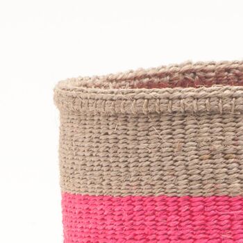 Grey And Fluoro Pink Colour Block Basket, 8 of 12