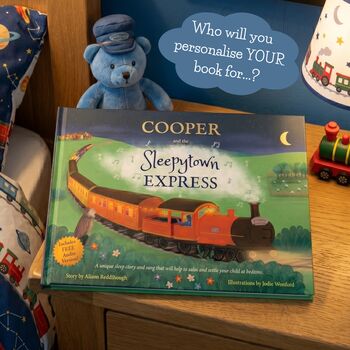 'The Sleepytown Express' Personalised Storybook – A Soothing New Baby Bedtime Gift, 12 of 12