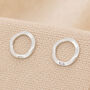 Large Sterling Silver Hammered Karma Circle Stud Earrings, thumbnail 1 of 9