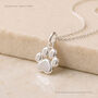 Personalised Sterling Silver Tiny Paw Print Pendant Necklace, thumbnail 1 of 8