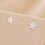 4mm Sterling Silver White Daisy Stud Earrings, thumbnail 1 of 8