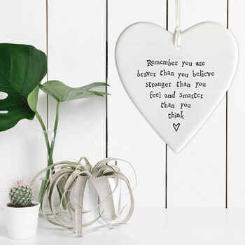 You Are Brave, Strong And Loved' Porcelain Heart, 2 of 2