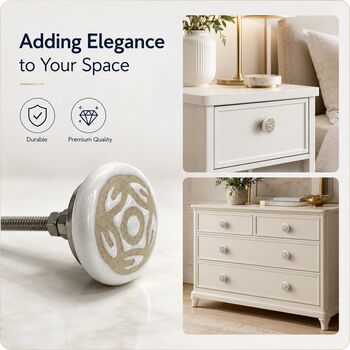 Minimalist Floral Round Shaped Drawer Knob, 2 of 7