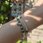 Sterling Silver May Emerald Beaded Bracelet: May Birthstone, Personalised Heart Charm, thumbnail 5 of 6