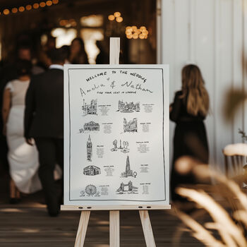 Wedding Table Plan With Bespoke Illustrated Places, 2 of 6