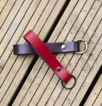 Personalised English Leather Keyring Outdoor Fathers Day Gift, 7 of 7
