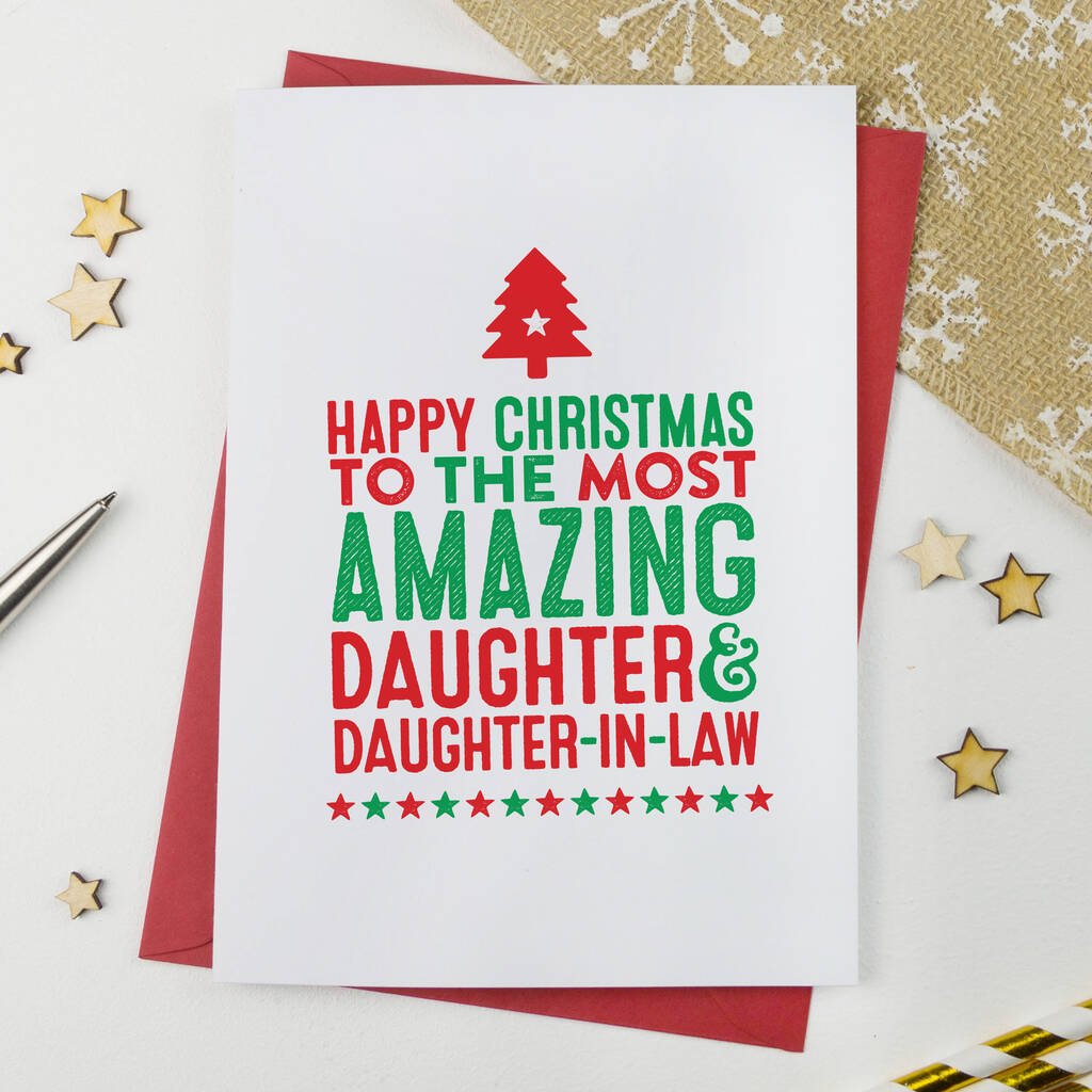 Amazing Daughter + Daughter In Law Christmas Card By A is for Alphabet