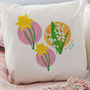 Birth Flowers Personalised Family Cushion, thumbnail 3 of 4