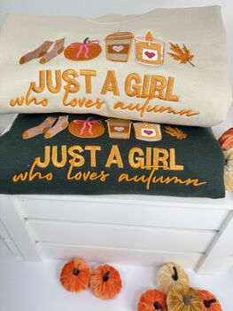 Just A Girl Who Loves Autumn Embroidered Sweatshirt, 2 of 6
