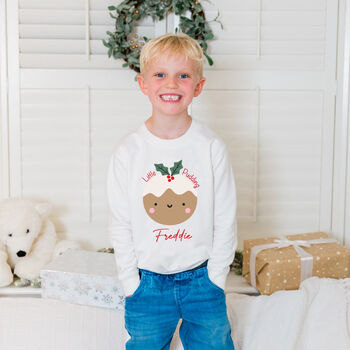 Personalised Kids Little Pudding Christmas Jumper, 3 of 3