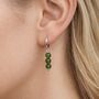 Sterling Silver Genuine Jasper Jade Stone Trio Huggie Hoop Earrings, thumbnail 1 of 12