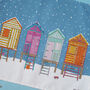 Norfolk Beach Huts Christmas Tea Towel, thumbnail 3 of 3