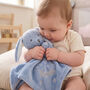 Personalised Blue Bunny Comforter New Baby Boy Gift, thumbnail 1 of 6