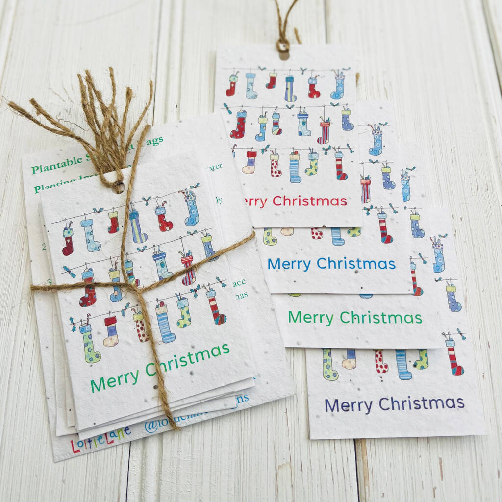 Stockings Plantable Christmas Seed Card Gift Tags