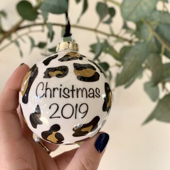 Personalised Leopard Print Bauble, 2 of 2