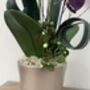Purple Artificial Silk Orfid Flower Arrangement Mothers Day Gift, thumbnail 4 of 6