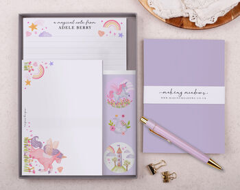 A5 Personalised Children's Stationery Set Gift With Unicorn Design, 2 of 9