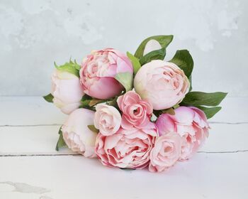 Luxury Soft Peony Bouquet With Ranunculus Silk, 3 of 4