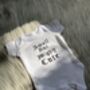 Embroidered Small But Mighty White Babygrow, thumbnail 2 of 9
