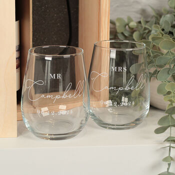 Eucalyptus Wedding Gift Set Bottle Box With Two Glasses, 2 of 4