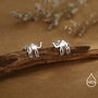Dainty Camel Stud Earrings In Sterling Silver, thumbnail 2 of 12