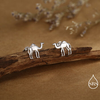 Dainty Camel Stud Earrings In Sterling Silver, 2 of 12