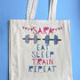 Eat Sleep Lift Repeat Personalised Gym Bag, thumbnail 7 of 8