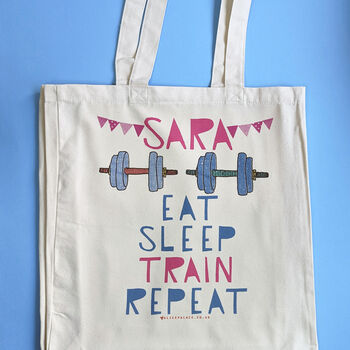 Eat Sleep Lift Repeat Personalised Gym Bag, 7 of 8
